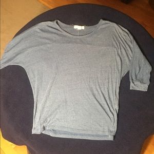 blue forever 21 sheer tee blouse 3/4 sleeve soft