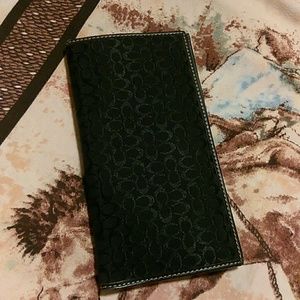 Coach authentic black check book