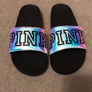 ❌SOLD❌VS pink holographic pink slides