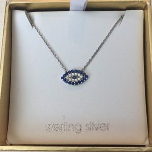 Silver and blue Isabella M necklace
