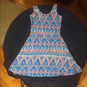 super soft geometric skater a line dress