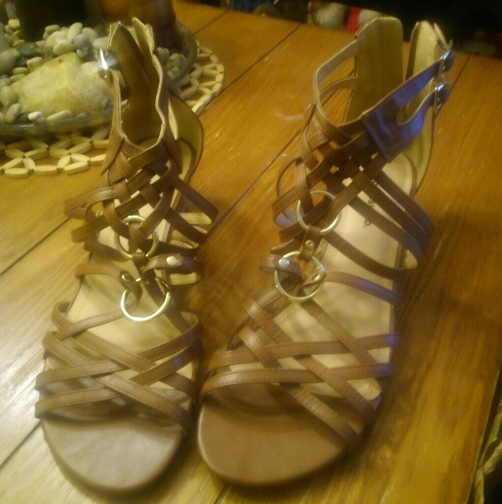 NWOT Gladiator wedge sandals