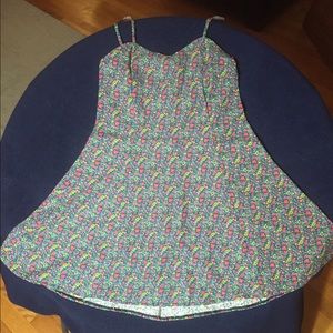 spaghetti strap dress zip-back floral print