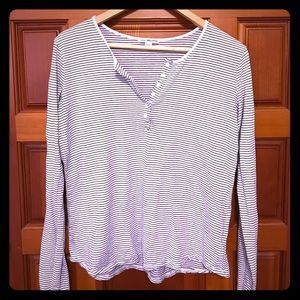 James Perse sz 4 black and white ls tee