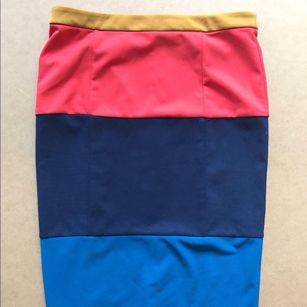 Color Block Pencil Skirt