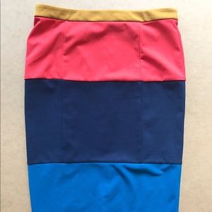 Color Block Pencil Skirt