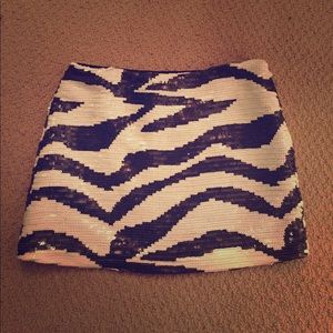 Zebra BEBE Sequin Skirt!