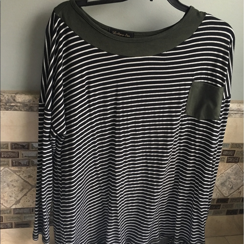 Striped Piko-like top.