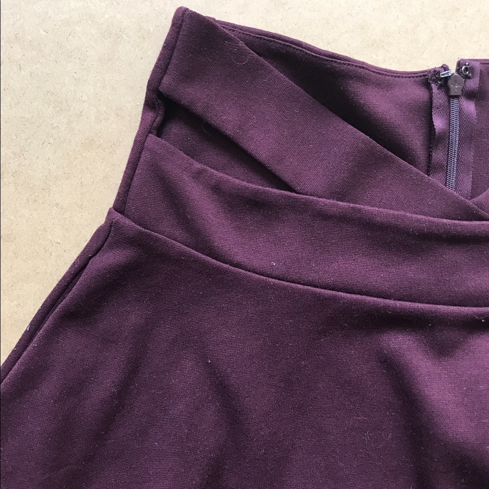 Maroon Skater Skirt with Cutouts