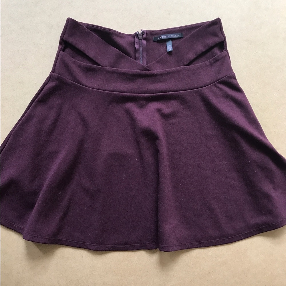 Maroon Skater Skirt with Cutouts - Picture 2 of 4