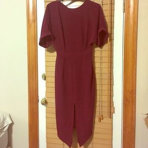 ASOS split front midi body con dress