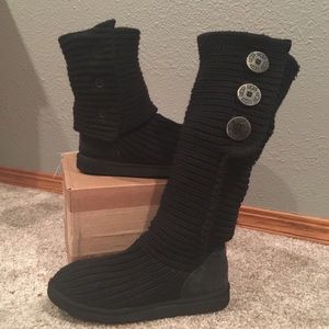 Black UGG Sweater Boots