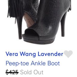 Vera Wang Lavender peep-toe ankle boot!!