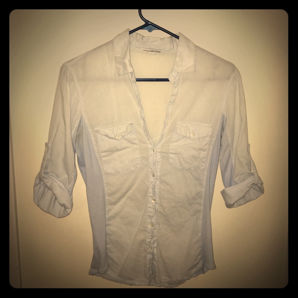 James Perse Button Down Light Blue Top - image 1