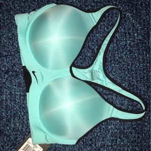 Aqua Nike Dri-Fit sports bra.