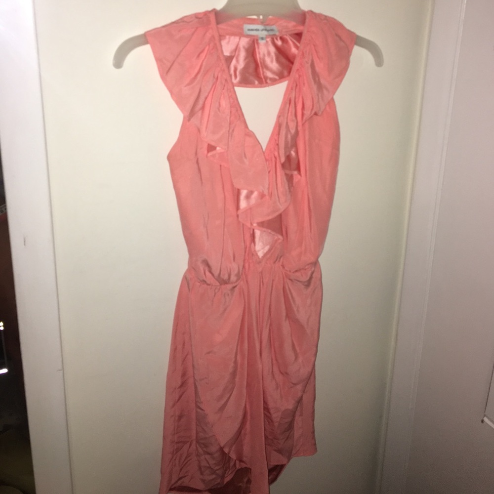 Amanda Uprichard 100% Silk Pink Halter Dress