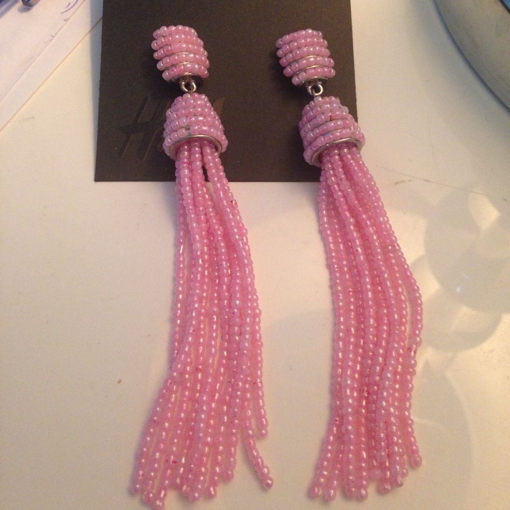 Pink tassel boho bohemian beaded earrings ZARA H&m