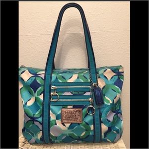 Coach Poppy Blue/Green Tote