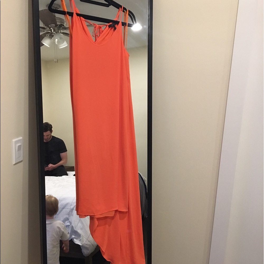 Coral BCBG Rory Hi Lo Chiffon Dress, XS