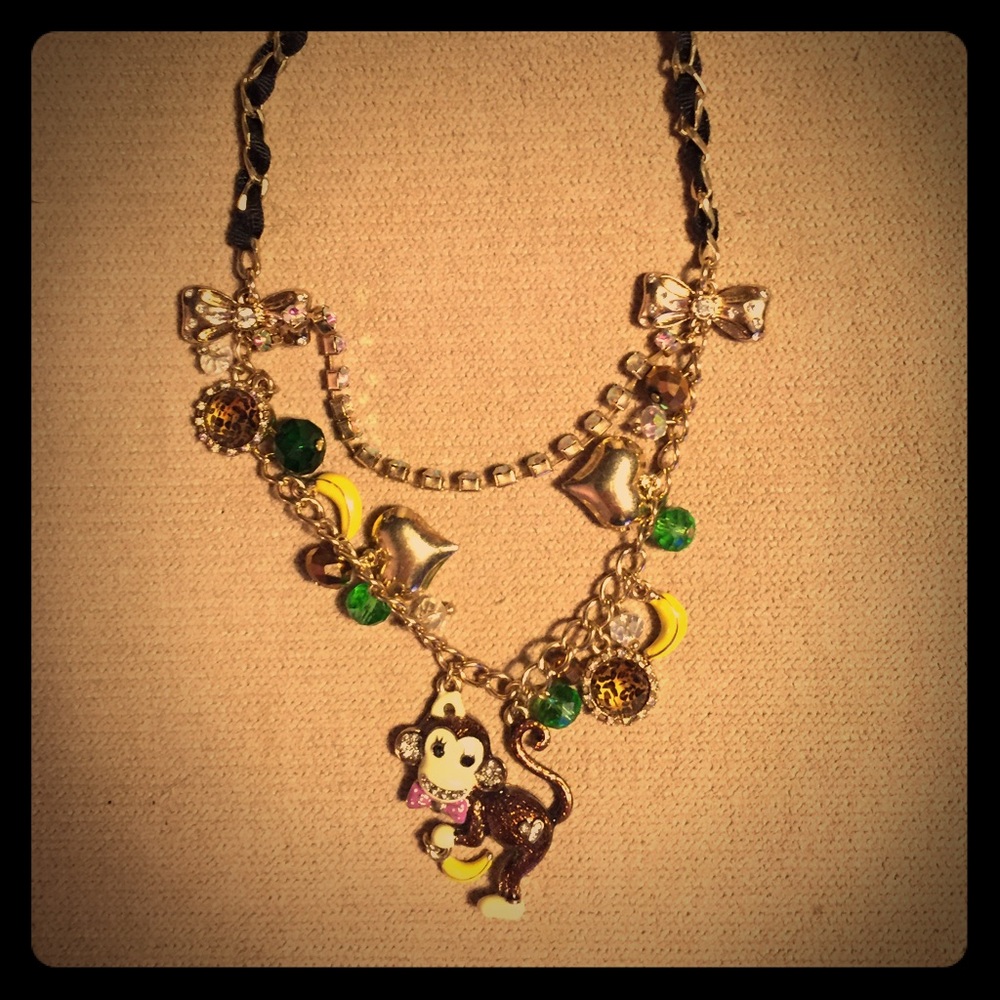 Betsy Johnson monkey necklace