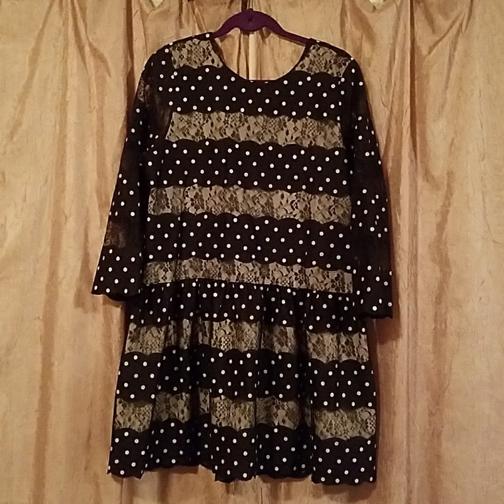 Polka dot & Lace Anthropologie Dress