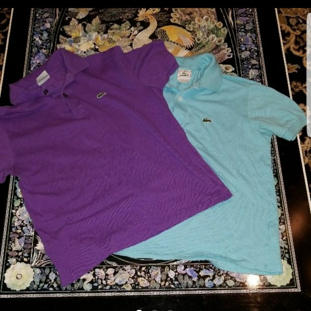 (2) Girls Lacoste  polo shirts 16 (xl)