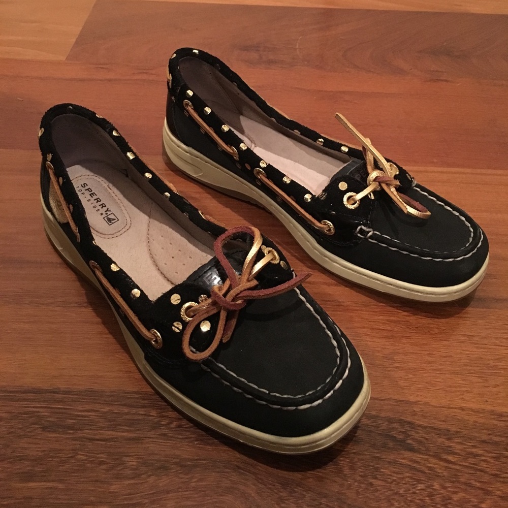 Sperry Topsider Black and Gold Angelfish Boat Shoe