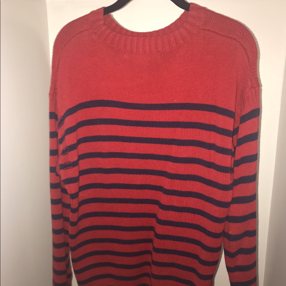 Red and Navy H&M Striped Sweater