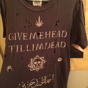 UNIF distressed M shirt give me head till i'm dead