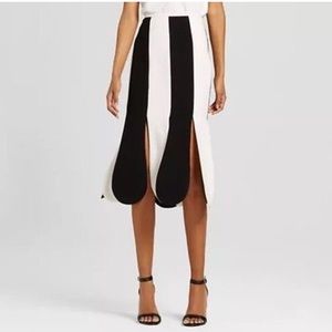 NWT! Sz 10 Victoria Beckham black and white skirt