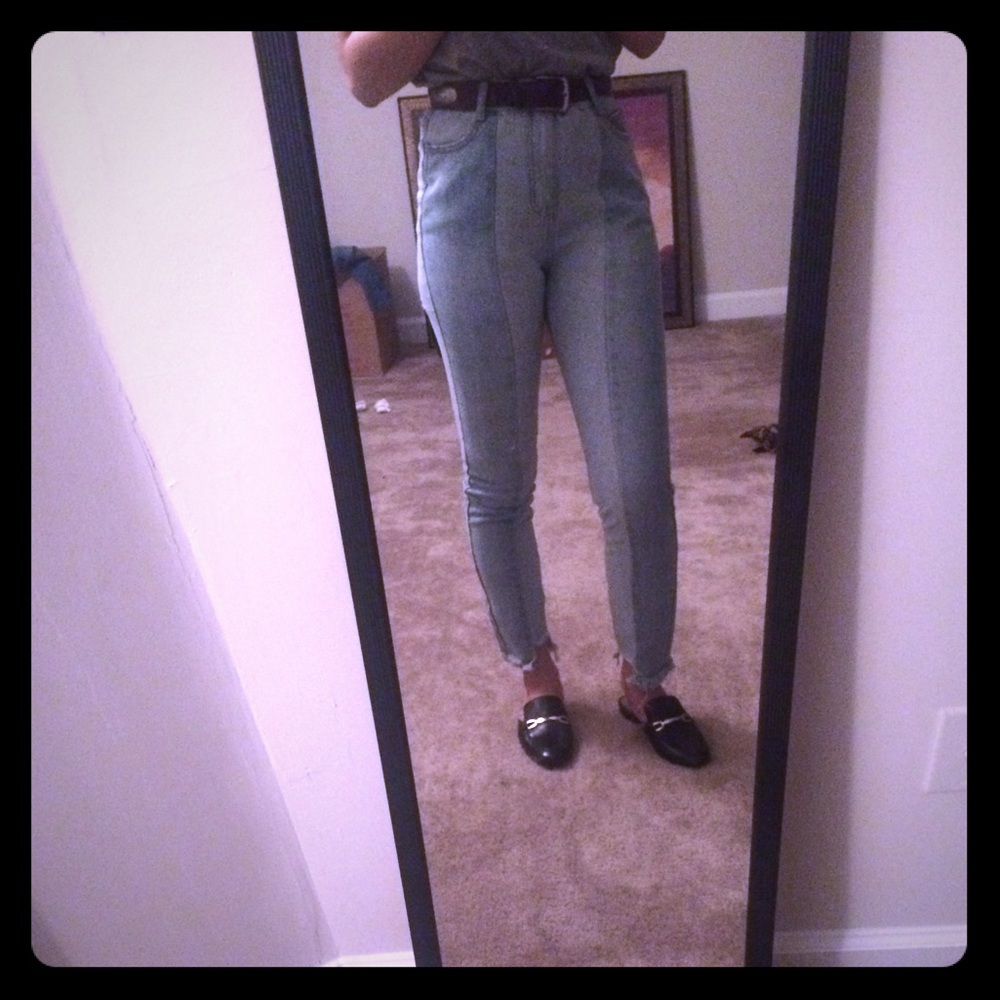 Missguided Raw Hem Mom Jeans