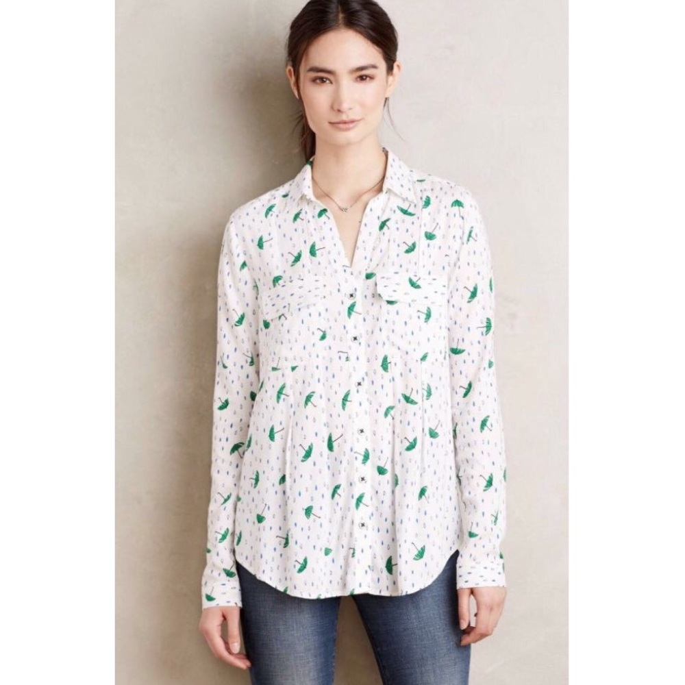 Anthropologie Button Down Top Size 0