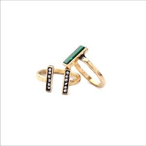 ✨2-piece emerald fashion rings 💍