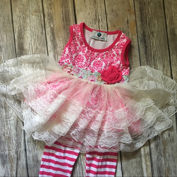 Pink and white Frilly Top Outfit - Picture 2 of 5
