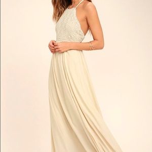 Lulus Beige Maxi Dress