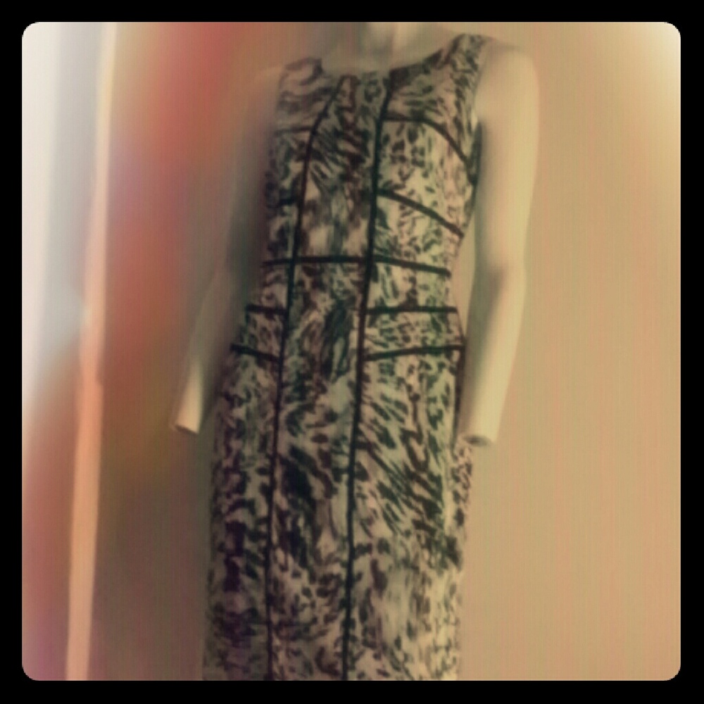 Women dress sz2 Ann Taylor color green black white