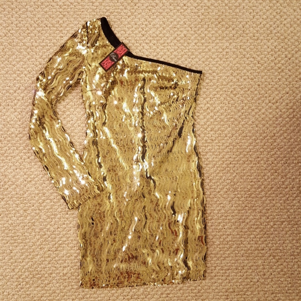 NWT RARE UK gold sequin stretch dress UK 10/US 6