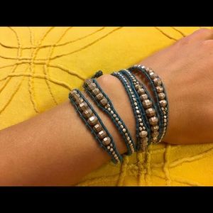 Chan Luu 5-wrap Bracelet - Blue, Silver