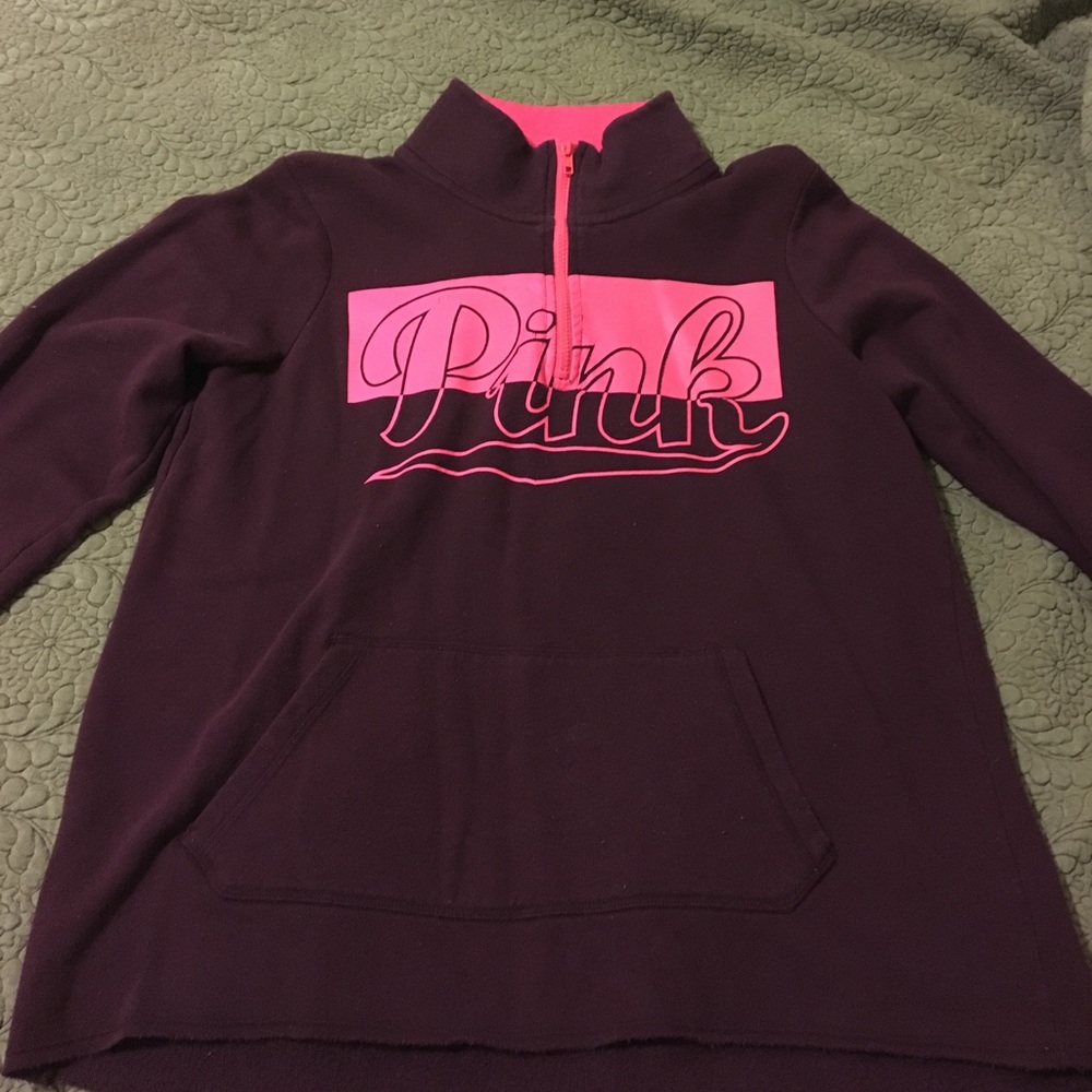 Maroon Pink half zip