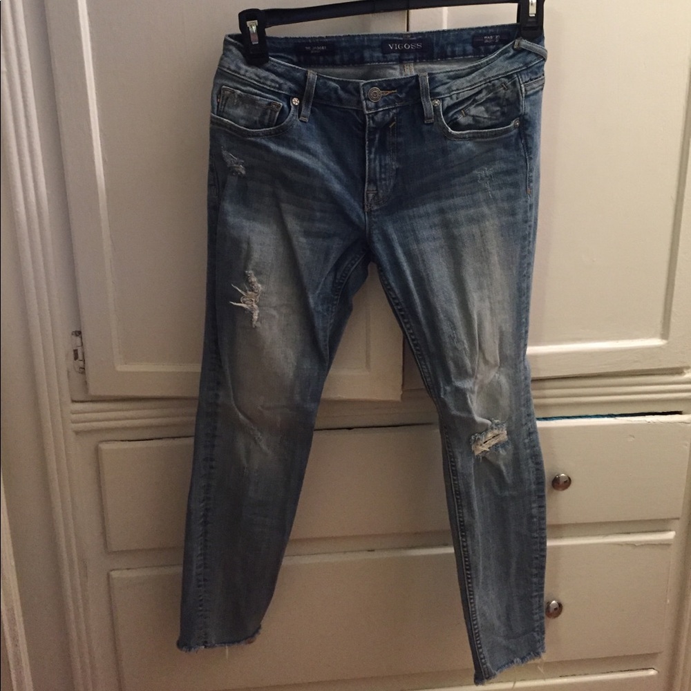 Vigoss jagger frayed skinny jeans