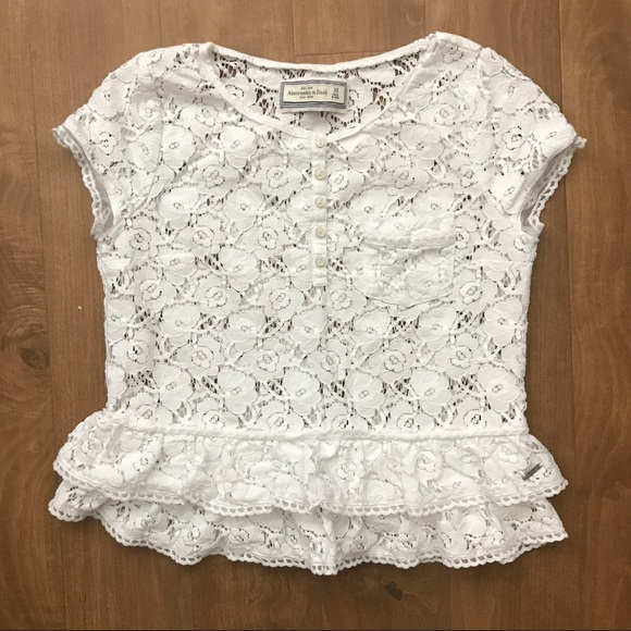 Abercrombie & Fitch Tops Abercrombie And Fitch White Floral Lace