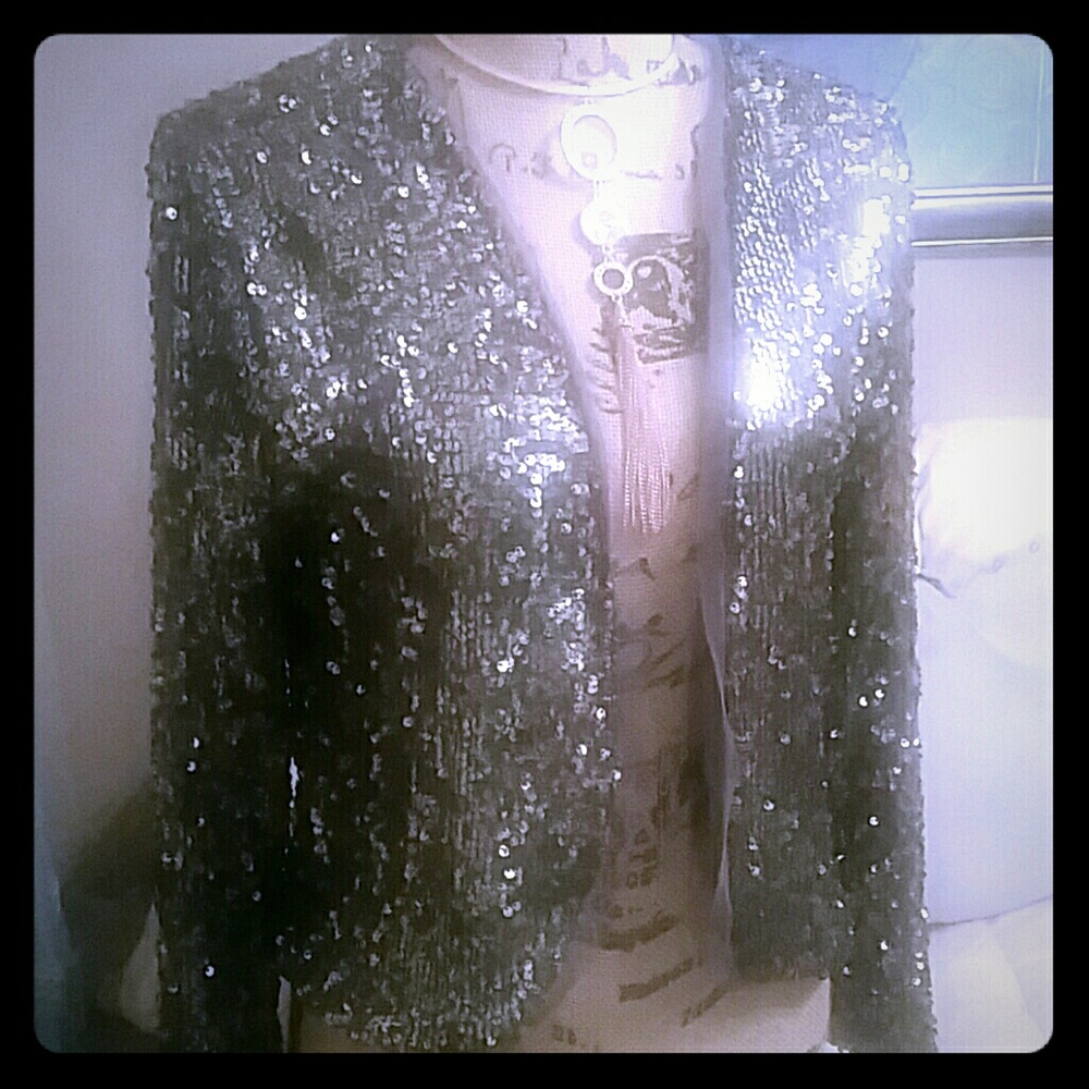 Sequin metallic jacket