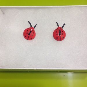 Girl's Red Ladybug 🐞 Stud Earrings