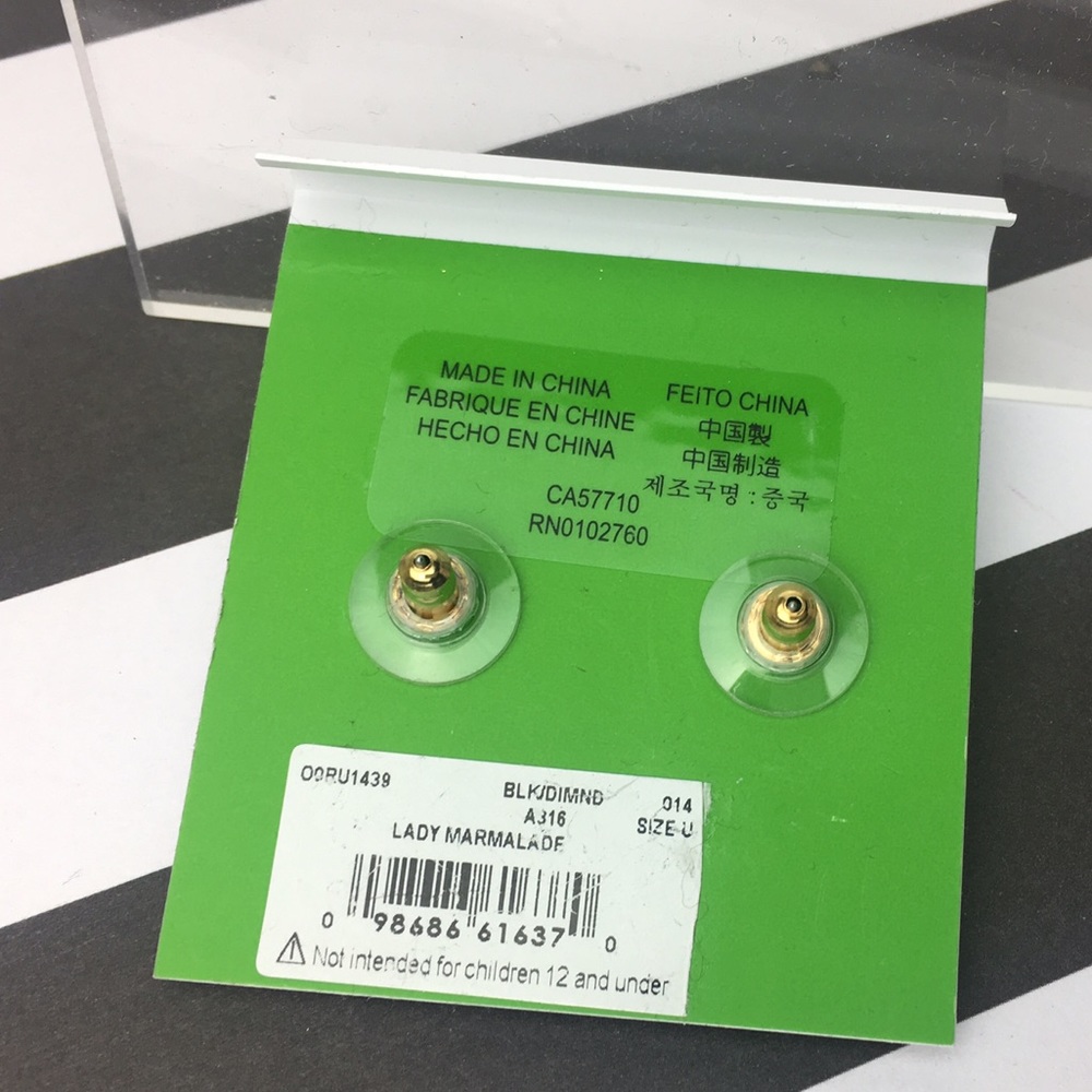 Kate Spade Black Diamond Lady Marmalade Earrings - Picture 2 of 5