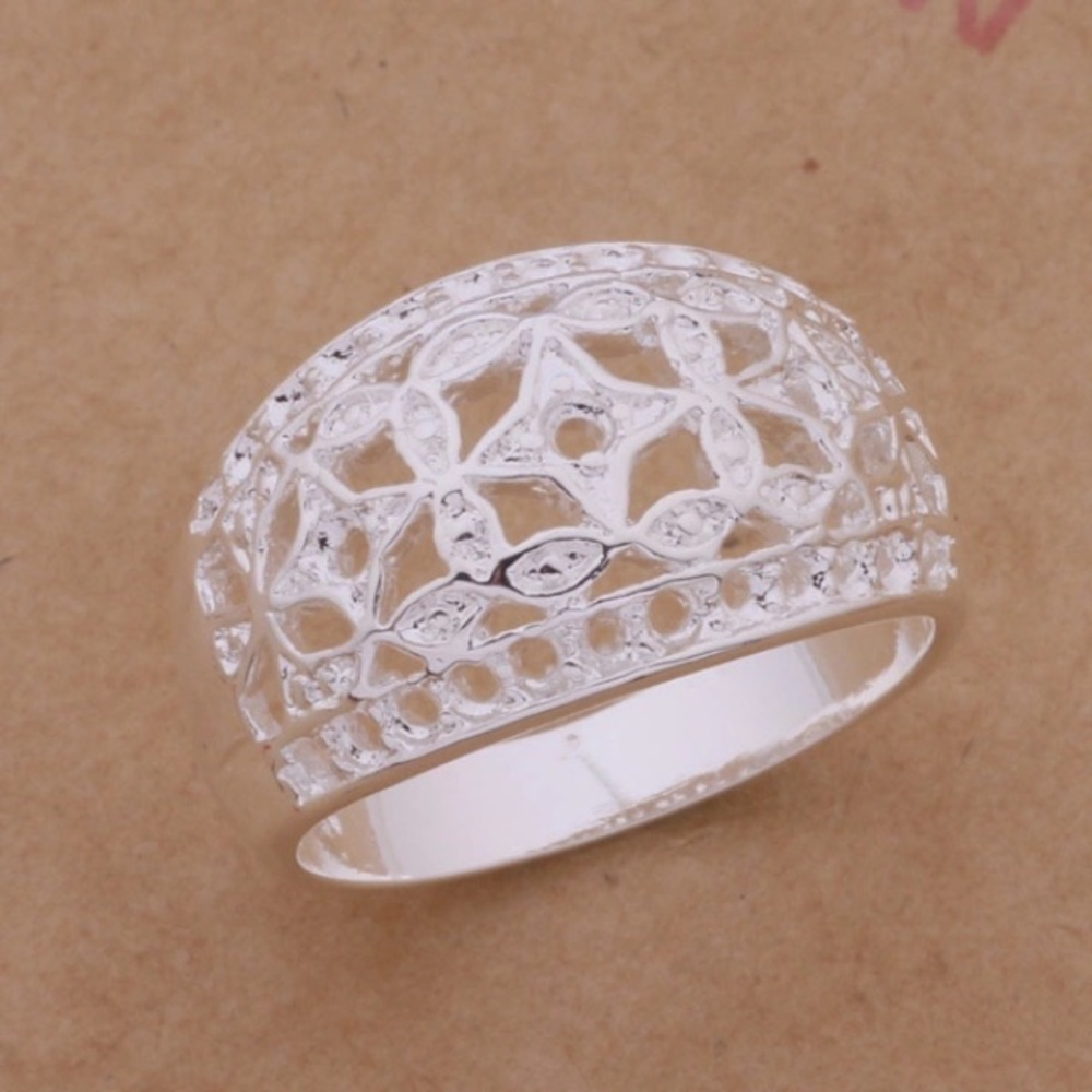 NWT STERLING SILVER FILIGREE RING 7 - Picture 2 of 2
