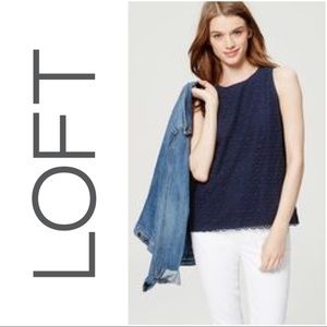 • { LOFT } • lace tank blouse. Size: M. • { LOFT } • lace tank blouse. Size: M.