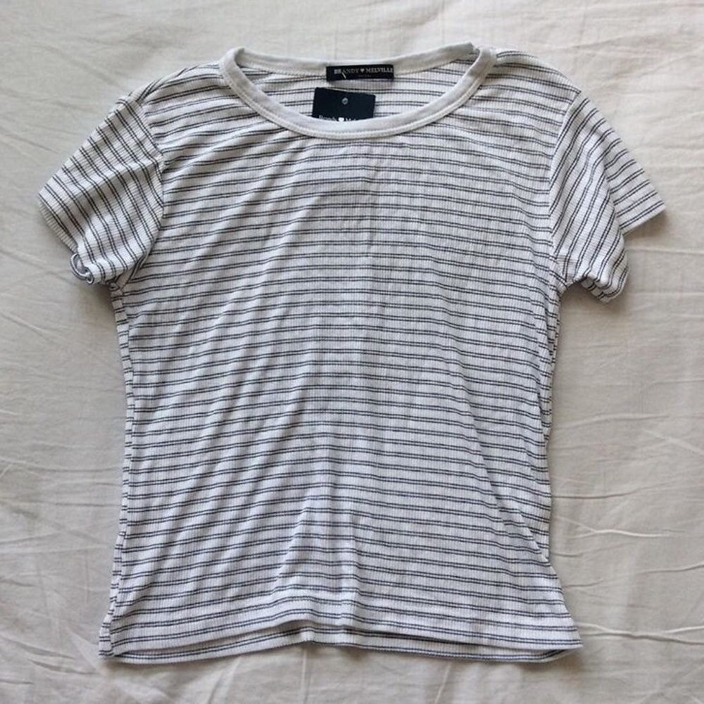 Brandy Melville Striped Cropped Tee
