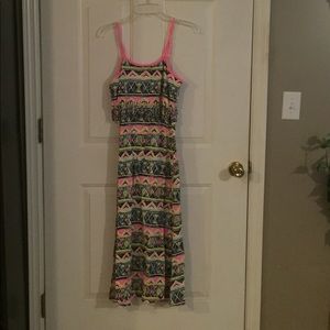 Bright tribal long maxi style junior dress