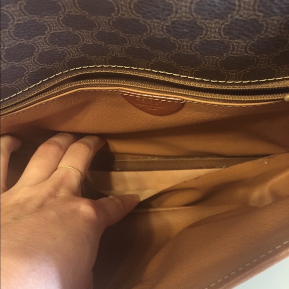 Vintage Celine Cross Body Bag Leather And Canvas - Picture 4 of 8