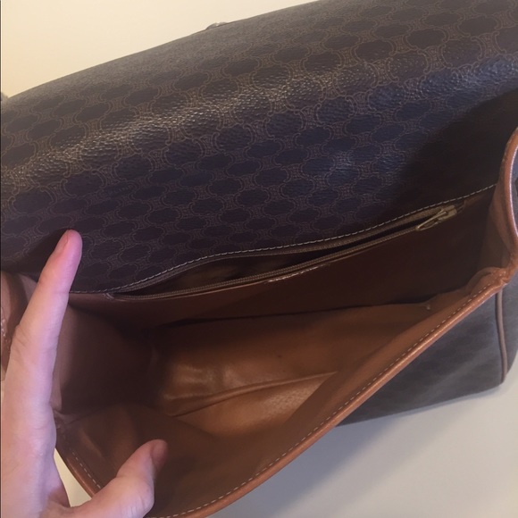 Vintage Celine Cross Body Bag Leather And Canvas - Picture 7 of 8